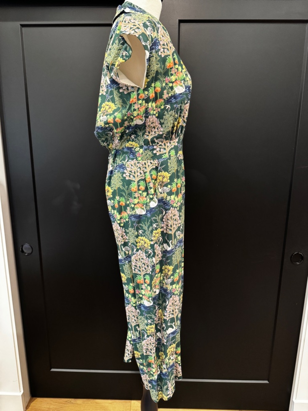 Palava Francesca - Green Botanical Gardens Tencel Jumpsuit UK 12/US 8 - Like New - Picture 5 of 16